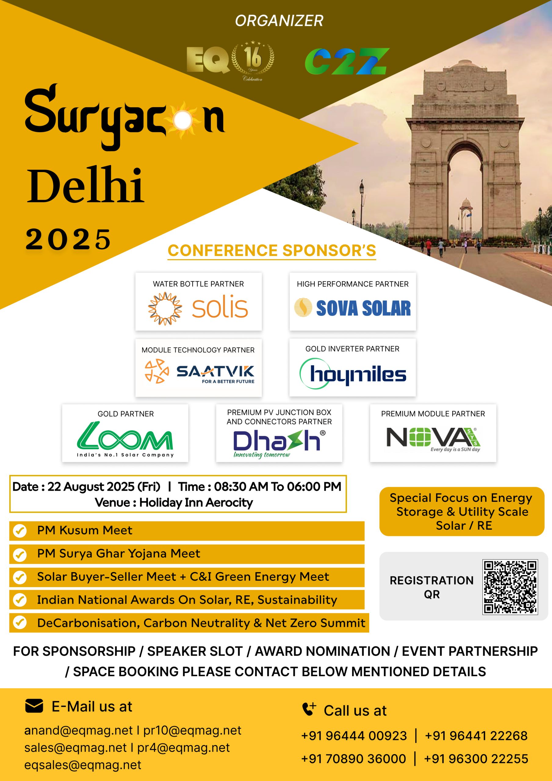 SuryaCon & DeCarbonise India – New Delhi – One Day Event with Expo, Conference & India National Awards on Solar, Renewable Energy, Sustainability, DeCarbonisation, Carbon Neutrality, Net Zero
