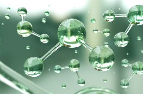 Science background with molecule or atom