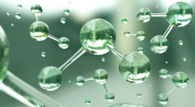 Science background with molecule or atom